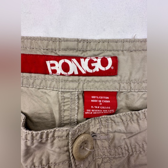 Bongo Lightweight Tan Beige Cargo Shorts Roll Cuffs ~ Women’s Size 3 - Picture 6 of 7